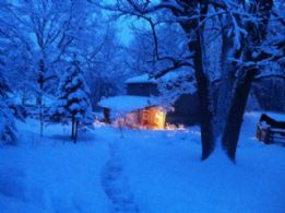 View of Barn in Winter - Country homes for sale and luxury real estate including horse farms and property in the Caledon and King City areas near Toronto
