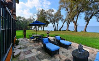 Patio Looking out to Waterfront - Country homes for sale and luxury real estate including horse farms and property in the Caledon and King City areas near Toronto