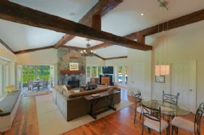 Great Room with Fieldstone Fireplace - Country homes for sale and luxury real estate including horse farms and property in the Caledon and King City areas near Toronto