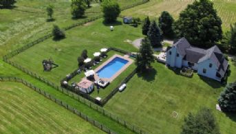 Aerial - Country homes for sale and luxury real estate including horse farms and property in the Caledon and King City areas near Toronto