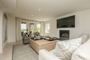 Family Room with Gas Fireplace - Country homes for sale and luxury real estate including horse farms and property in the Caledon and King City areas near Toronto