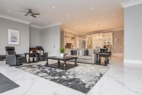 Living Room looking towards Kitchen - Country homes for sale and luxury real estate including horse farms and property in the Caledon and King City areas near Toronto