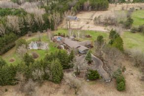 Aerial of House, Pool & Koi Pond - Country homes for sale and luxury real estate including horse farms and property in the Caledon and King City areas near Toronto