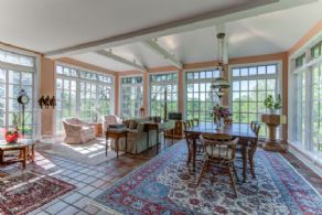 Dining room with distant views - Country homes for sale and luxury real estate including horse farms and property in the Caledon and King City areas near Toronto