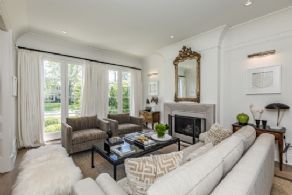 Living Room with Fireplace - Country homes for sale and luxury real estate including horse farms and property in the Caledon and King City areas near Toronto
