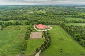 Aerial Photo - Country homes for sale and luxury real estate including horse farms and property in the Caledon and King City areas near Toronto