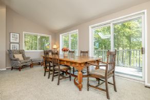 Guest house dining area with walk-out to deck - Country homes for sale and luxury real estate including horse farms and property in the Caledon and King City areas near Toronto