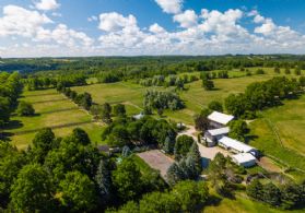 Aerial - Country homes for sale and luxury real estate including horse farms and property in the Caledon and King City areas near Toronto