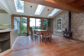 Breakfast Room with Terracotta Tiled Floors - Country homes for sale and luxury real estate including horse farms and property in the Caledon and King City areas near Toronto