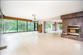 Dining Room with double sided fireplace - Country homes for sale and luxury real estate including horse farms and property in the Caledon and King City areas near Toronto