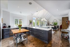 Kitchen open to Great Room with Cathedral Ceiling - Country homes for sale and luxury real estate including horse farms and property in the Caledon and King City areas near Toronto