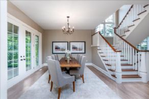 Dining Room with Walk-out to Front Verandah - Country homes for sale and luxury real estate including horse farms and property in the Caledon and King City areas near Toronto