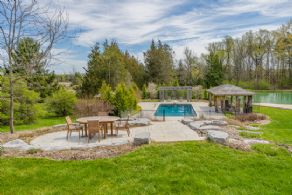 Garden Seating Area above Pool - Country homes for sale and luxury real estate including horse farms and property in the Caledon and King City areas near Toronto