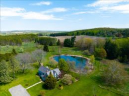 Aerial - Country homes for sale and luxury real estate including horse farms and property in the Caledon and King City areas near Toronto