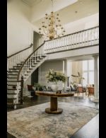 Foyer with floating staircase - Country homes for sale and luxury real estate including horse farms and property in the Caledon and King City areas near Toronto