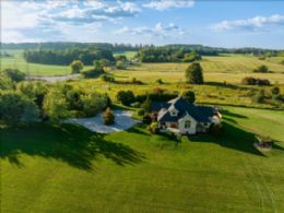 Aerial - Country homes for sale and luxury real estate including horse farms and property in the Caledon and King City areas near Toronto
