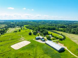 Aerial Looking West towards Nobleton - Country homes for sale and luxury real estate including horse farms and property in the Caledon and King City areas near Toronto