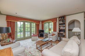Living Room in 2-bedroom Guest House Overlooks Pool - Country homes for sale and luxury real estate including horse farms and property in the Caledon and King City areas near Toronto