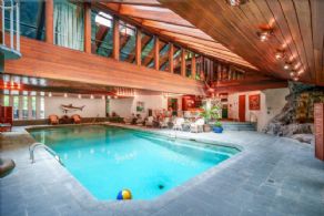 Indoor Pool with Bar, Spa Zone, Indoor and Outdoor Hot Tubs - Country homes for sale and luxury real estate including horse farms and property in the Caledon and King City areas near Toronto