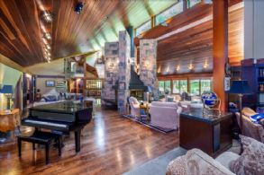 Living Room with Soaring Ceilings - Country homes for sale and luxury real estate including horse farms and property in the Caledon and King City areas near Toronto