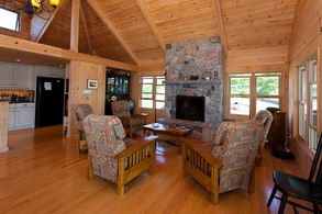 Main Cottage - Living Room and Kitchen - Country homes for sale and luxury real estate including horse farms and property in the Caledon and King City areas near Toronto