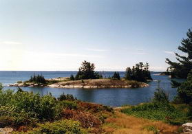 Southwest view from the south side of the island. - Country homes for sale and luxury real estate including horse farms and property in the Caledon and King City areas near Toronto